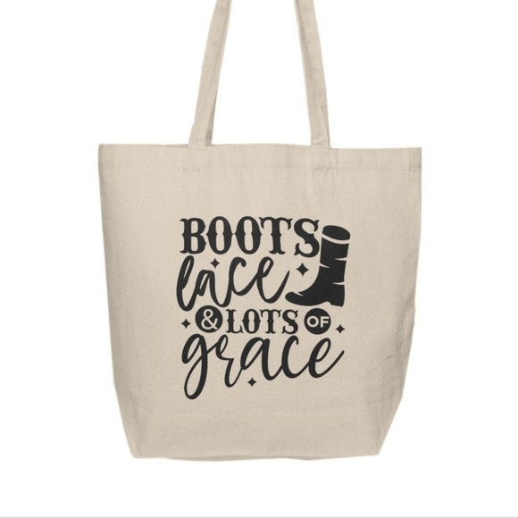 Boots, Lace & Lots Of Grace Custom Tote Bag - Picture 2 of 3
